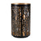 Set of Two Black Abstract Iron Tabletop Hurricane Candle Holders