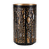 Set of Two Black Abstract Iron Tabletop Hurricane Candle Holders