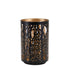 Set of Two Black Abstract Iron Tabletop Hurricane Candle Holders