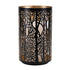 Set of Two Black Abstract Iron Tabletop Hurricane Candle Holders