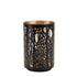 Set of Two Black Abstract Iron Tabletop Hurricane Candle Holders