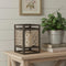 10" Brown Abstract Iron Tabletop Lantern Candle Holder