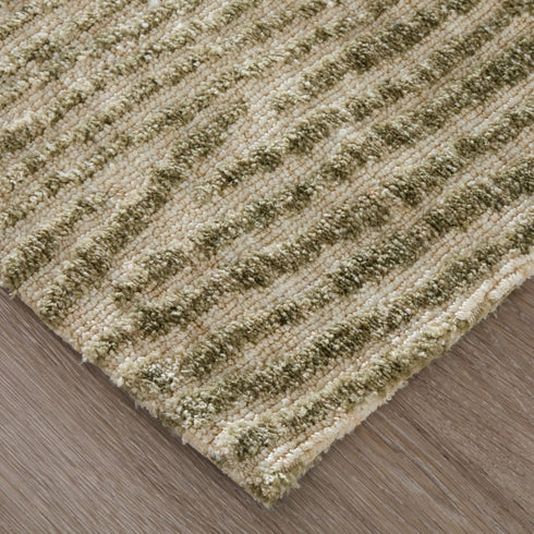 8' X 10' Green And Tan Abstract Area Rug
