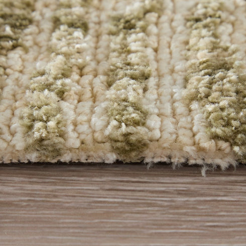 8' X 10' Green And Tan Abstract Area Rug