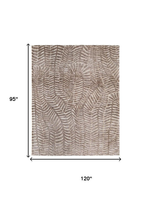 8' X 10' Taupe And Tan Animal Print Area Rug