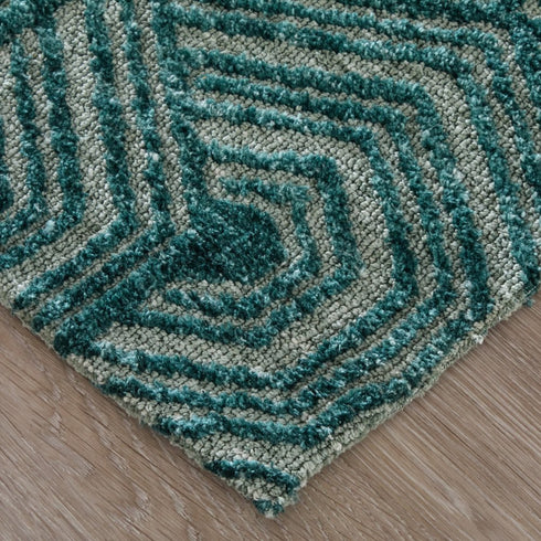 9' X 13' Blue And Ivory Geometric Area Rug