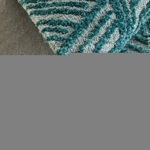 9' X 13' Blue And Ivory Geometric Area Rug