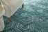 9' X 13' Blue And Ivory Geometric Area Rug