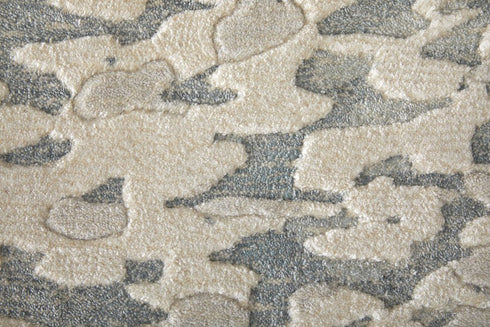 8' X 10' Blue And Ivory Abstract Hand Woven Area Rug