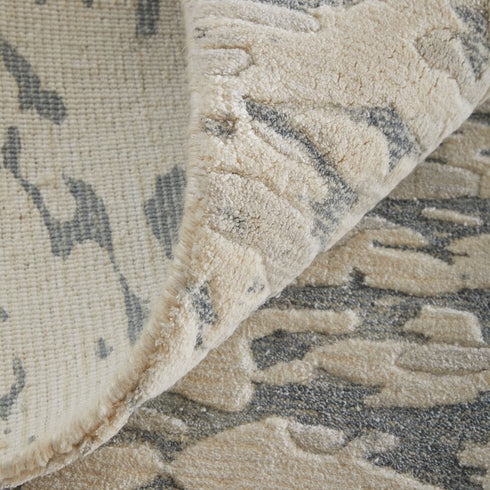 8' X 10' Blue And Ivory Abstract Hand Woven Area Rug