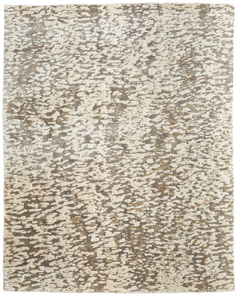5' X 8' Blue And Ivory Abstract Hand Woven Area Rug