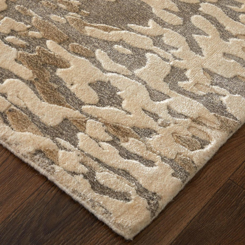 5' X 8' Blue And Ivory Abstract Hand Woven Area Rug