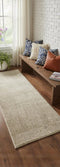 7' Blue And Ivory Abstract Area Rug