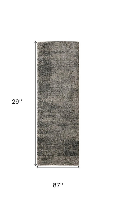 7' Blue And Ivory Abstract Area Rug