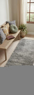 7' Blue And Ivory Abstract Area Rug
