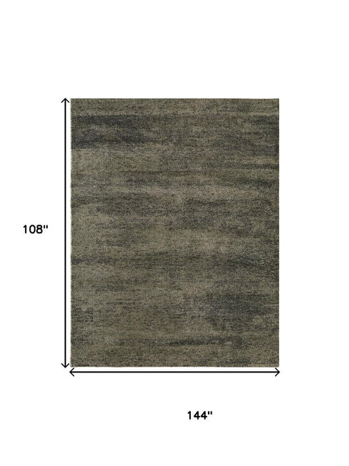 9' X 12' Blue And Ivory Abstract Area Rug