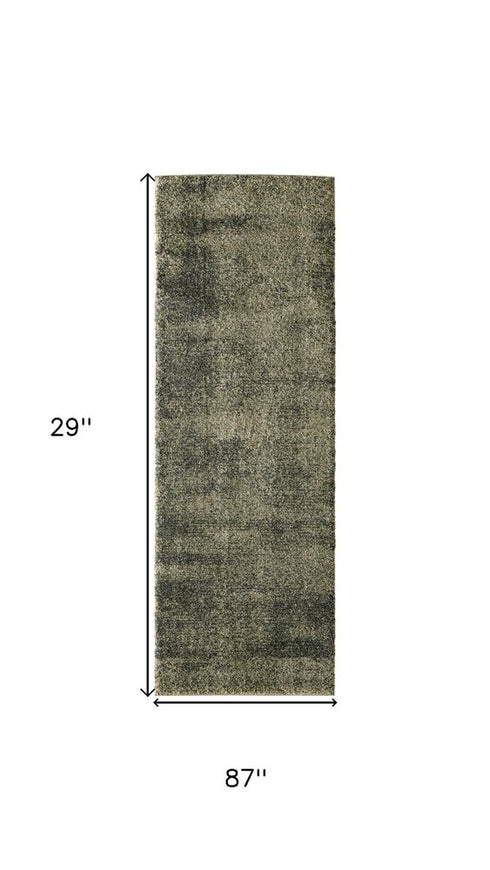 7' Blue And Ivory Abstract Area Rug