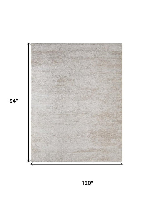 8' X 10' Blue And Ivory Abstract Area Rug