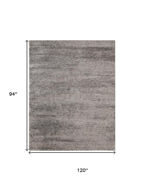 8' X 10' Blue And Ivory Abstract Area Rug