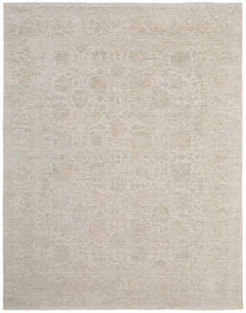 8' X 10' Blue And Ivory Oriental Hand Woven Area Rug
