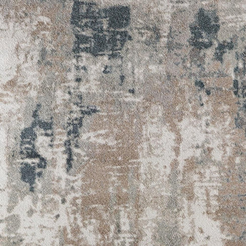9' X 12' Blue And Ivory Abstract Area Rug