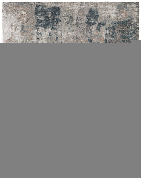 9' X 12' Blue And Ivory Abstract Area Rug