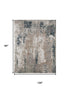 9' X 12' Blue And Ivory Abstract Area Rug