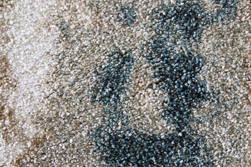 9' X 12' Blue And Ivory Abstract Area Rug