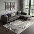 9' X 12' Blue And Ivory Abstract Area Rug