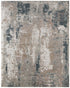 9' X 12' Blue And Ivory Abstract Area Rug