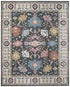 9' X 12' Blue And Ivory Wool Floral Hand Tufted Area Rug