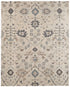 9' X 12' Blue And Ivory Wool Floral Hand Tufted Area Rug