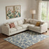 9' X 12' Blue And Ivory Wool Abstract Hand Tufted Area Rug