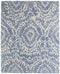 9' X 12' Blue And Ivory Wool Abstract Hand Tufted Area Rug