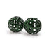 Set of Two Green Aluminum Hand Painted Decorative Orbs