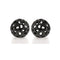 Set of Two Black Aluminum Hand Painted Decorative Orbs