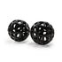 Set of Two Black Aluminum Hand Painted Decorative Orbs