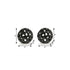 Set of Two Black Aluminum Hand Painted Decorative Orbs