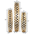 39" Gold Aluminum Pierced Geometric Cylinder Floor Vase