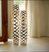 39" Gold Aluminum Pierced Geometric Cylinder Floor Vase