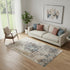 5' X 8' Blue And Orange Medallion Distressed Area Rug With Fringe