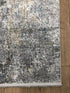 5' X 8' Blue And Gray Abstract Distressed Area Rug With Fringe