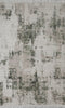 5' X 8' Gray And Green Abstract Distressed Area Rug With Fringe