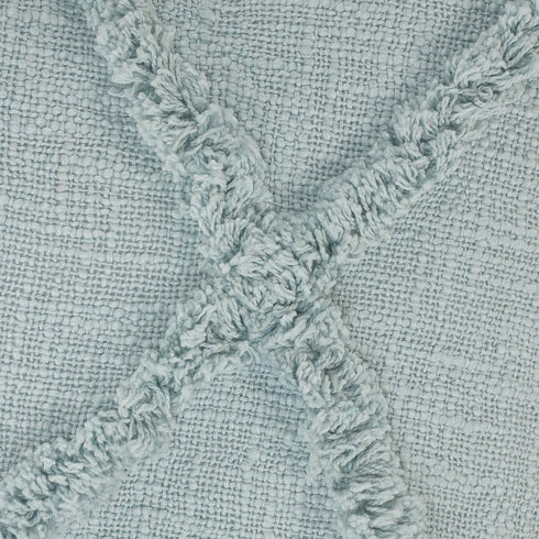 18" Blue And Slate Blue Diamond Cotton Throw Pillow Cover with Texture