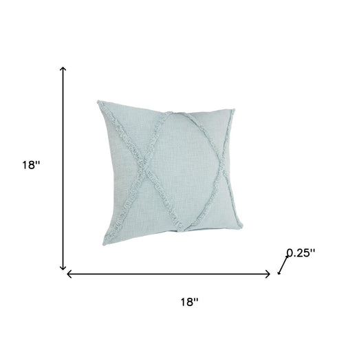 18" Blue And Slate Blue Diamond Cotton Throw Pillow Cover with Texture