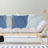 18" Blue And Slate Blue Diamond Cotton Throw Pillow Cover with Texture