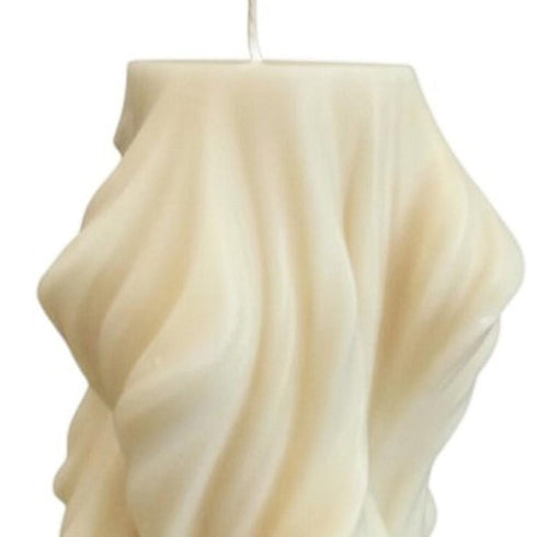 4" White Unscented Dimensional Twist Candle