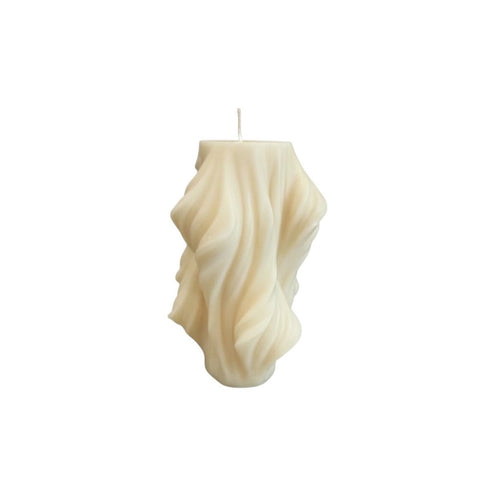 4" White Himalayan Bamboo Scented Dimensional Twist Candle