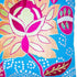 Set of Two 16" Blue And Pink Floral Cotton Throw Pillows with Embroidery