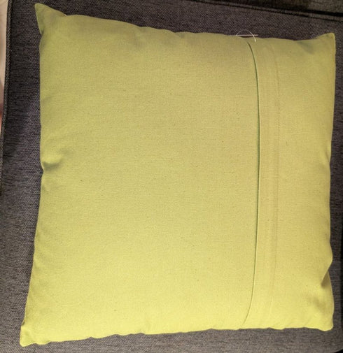 Set of Two 18" Blue And Green Peacock Cotton Throw Pillows with Embroidery